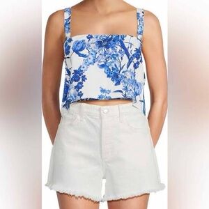 Cara Cara Chic Blue Floral Women's Top